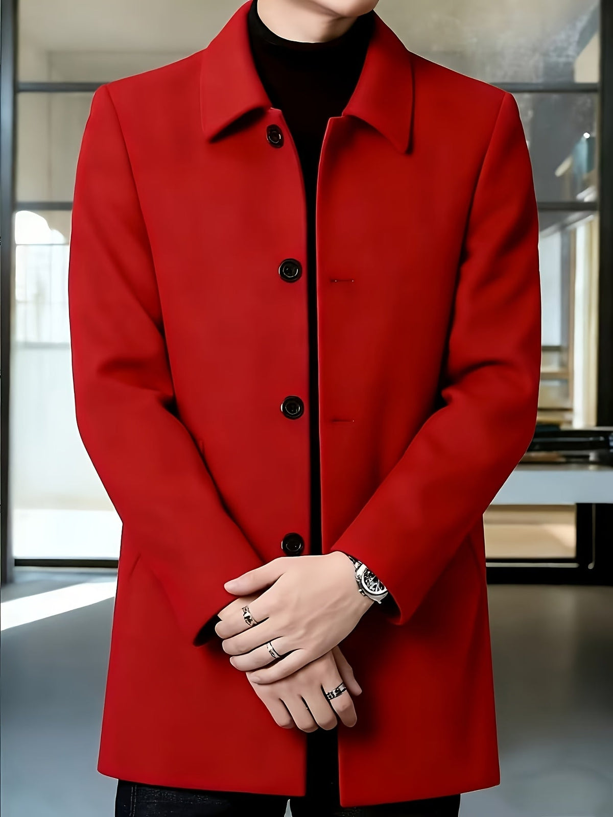 Gerard | Refined Single-Breasted Overcoat – styled view