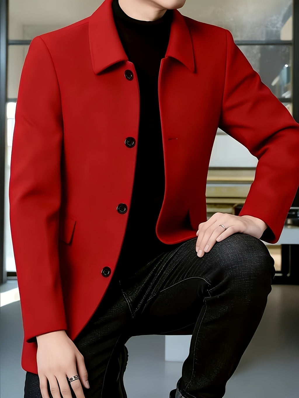 Gerard | Refined Single-Breasted Overcoat – styled view