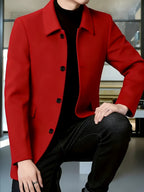 Gerard | Refined Single-Breasted Overcoat – styled view