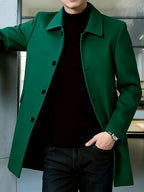 Gerard | Refined Single-Breasted Overcoat – styled view