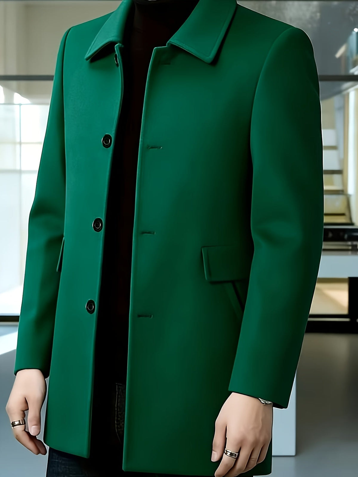 Gerard | Refined Single-Breasted Overcoat – side view