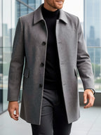 Gerard | Refined Single-Breasted Overcoat – styled view