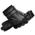 Gerry Men's Leather-Look Winter Gloves by Vera Noir – front view