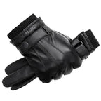 Gerry Men's Leather-Look Winter Gloves by Vera Noir – front view