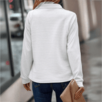 Gilliane | Ribbed Half-Zip Pullover – back view