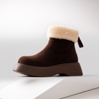 Gilly Faux Shearling Platform Ankle Boots – side view