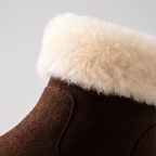 Gilly Faux Shearling Platform Ankle Boots shearling cuff – close-up