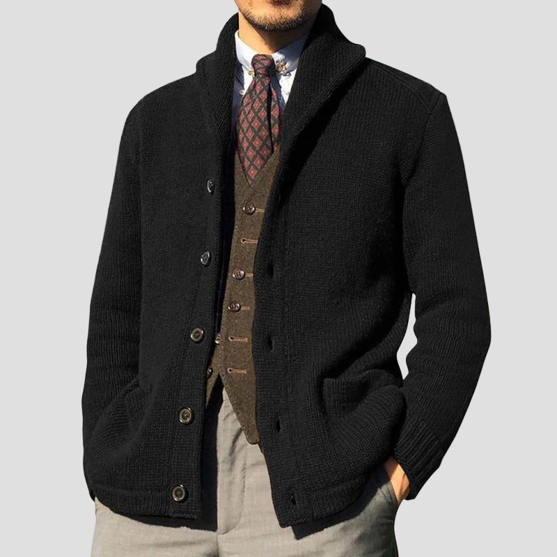 Kester Button Knit Cardigan back view showing fit