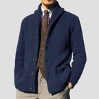 Kester Button Knit Cardigan styled with trousers