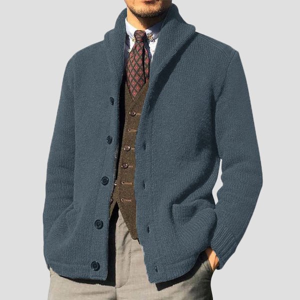 Kester Button Knit Cardigan side profile view