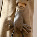 Greta Leather-Look Winter Gloves – front view