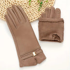 Greta Leather-Look Winter Gloves – side view