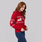 Gwenore | Nordic Pattern Knit Sweater – side view – red