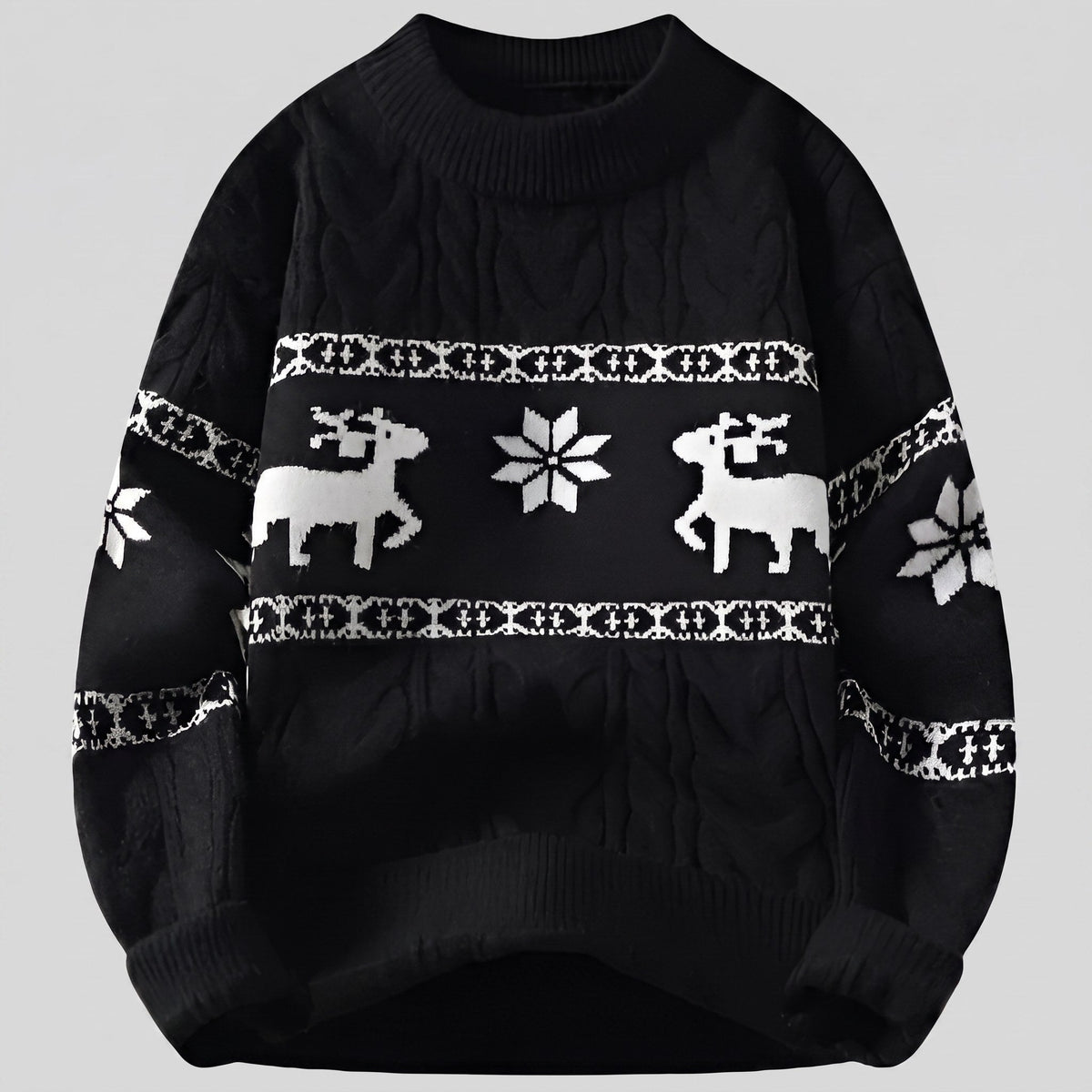 Gwenore | Nordic Pattern Knit Sweater – flat lay view