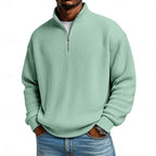 Harlan | Ribbed Quarter-Zip Pullover – front view