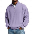 Harlan | Ribbed Quarter-Zip Pullover – front view