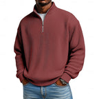Harlan | Ribbed Quarter-Zip Pullover – front view