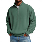Harlan | Ribbed Quarter-Zip Pullover – front view