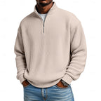 Harlan | Ribbed Quarter-Zip Pullover – front view