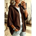 Harriett | Cozy Hooded Open-Front Cardigan – front view