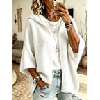 Harriett | Cozy Hooded Open-Front Cardigan – front view