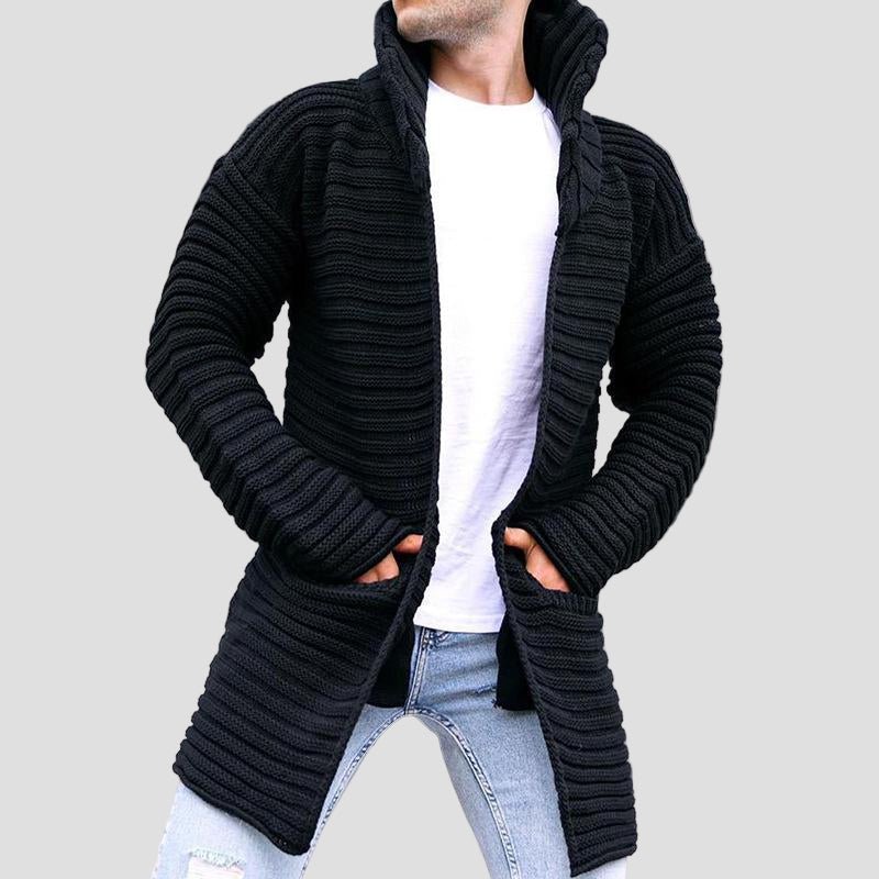 Harrison Stand Collar Knit Cardigan – back view