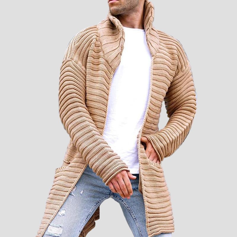Harrison Stand Collar Knit Cardigan – detail view