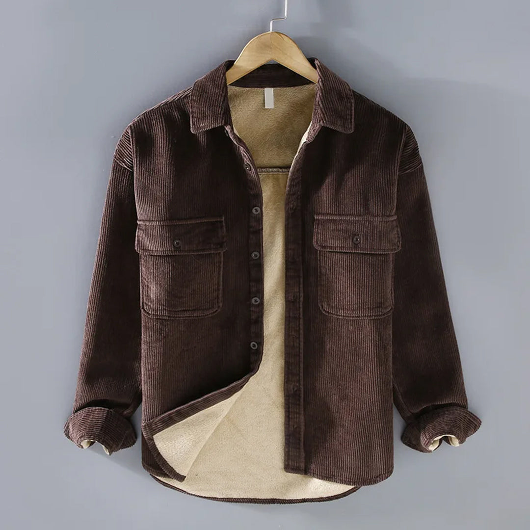 Harvey Fleece-Lined Corduroy Button-Front Jacket by Vera Noir – image 3
