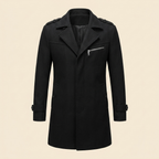 Haven Men's Slim-Fit Wool Overcoat – black, flat product view
