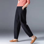 Hazeline | Relaxed Tapered Trousers – styled view