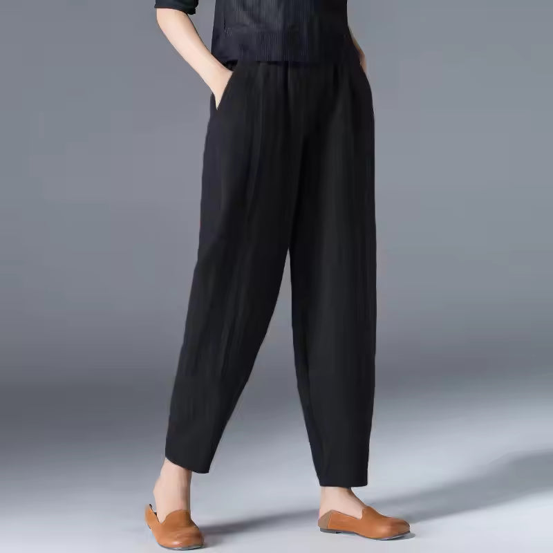 Hazeline | Relaxed Tapered Trousers – front view