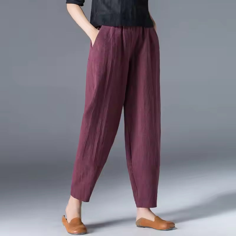 Hazeline | Relaxed Tapered Trousers – front view