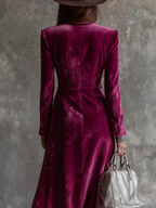 Helavine velvet long blazer dress, styled view