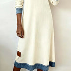 Helirra Patchwork Shirt Collar Dress – detail view
