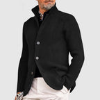 Henry Men's Ribbed Knit Button Cardigan by Vera Noir – back view