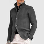 Henry Men's Ribbed Knit Button Cardigan by Vera Noir – styled view