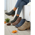 Hollis Cutout Low-Heel Ankle Boots – styled view