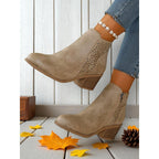 Hollis Cutout Low-Heel Ankle Boots – styled view
