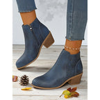 Hollis Cutout Low-Heel Ankle Boots – styled view