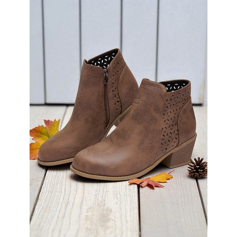 Hollis Cutout Low-Heel Ankle Boots – side view
