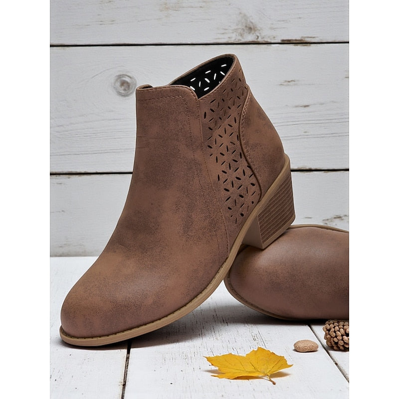 Hollis Cutout Low-Heel Ankle Boots – side view