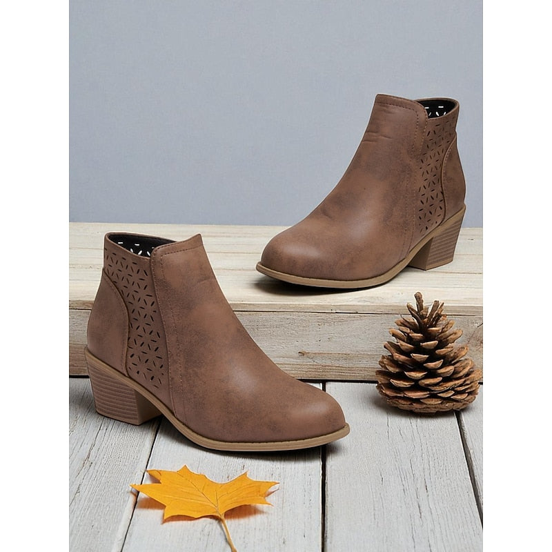 Hollis Cutout Low-Heel Ankle Boots – side view