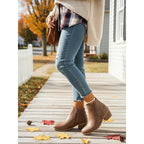 Hollis Cutout Low-Heel Ankle Boots – styled view