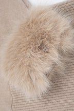 Ingrid One-Shoulder Faux Fur Cuff Sweater Dress by Vera Noir – styled view