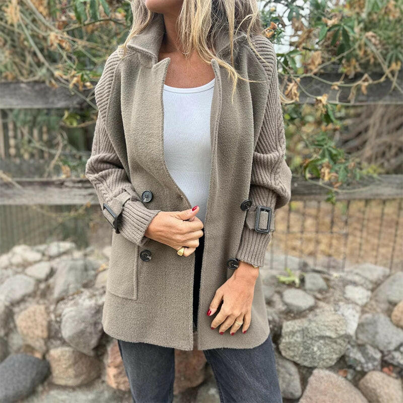 Isa Mid-Length Double-Breasted Coat – front view