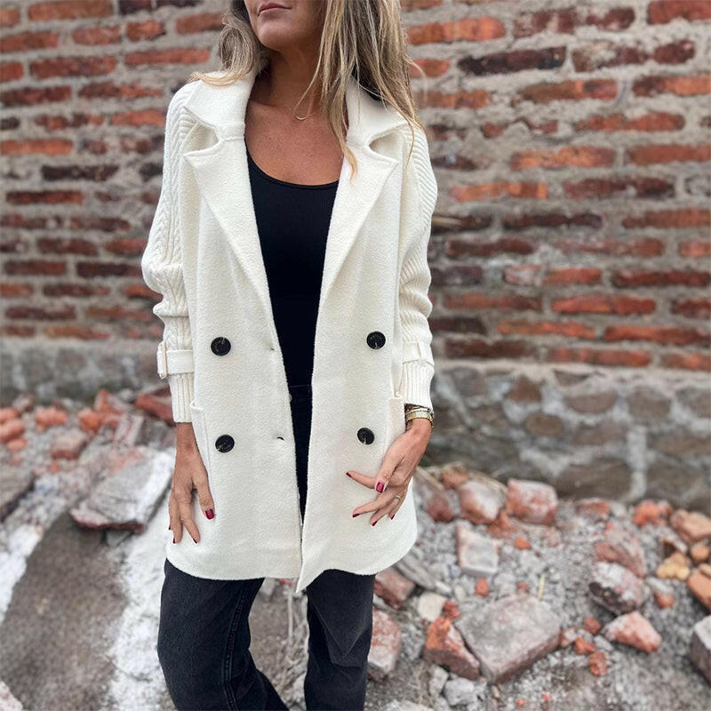 Isa Mid-Length Double-Breasted Coat – back view
