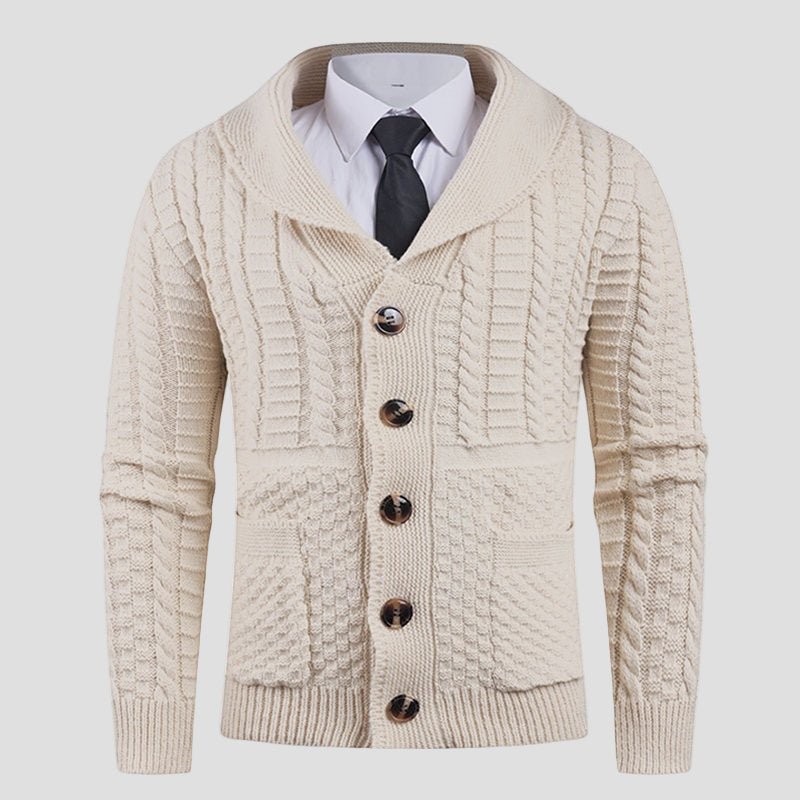 Barnaby Formal Wool Cardigan knit detail close-up