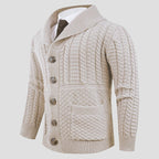 Barnaby Formal Wool Cardigan styled with trousers