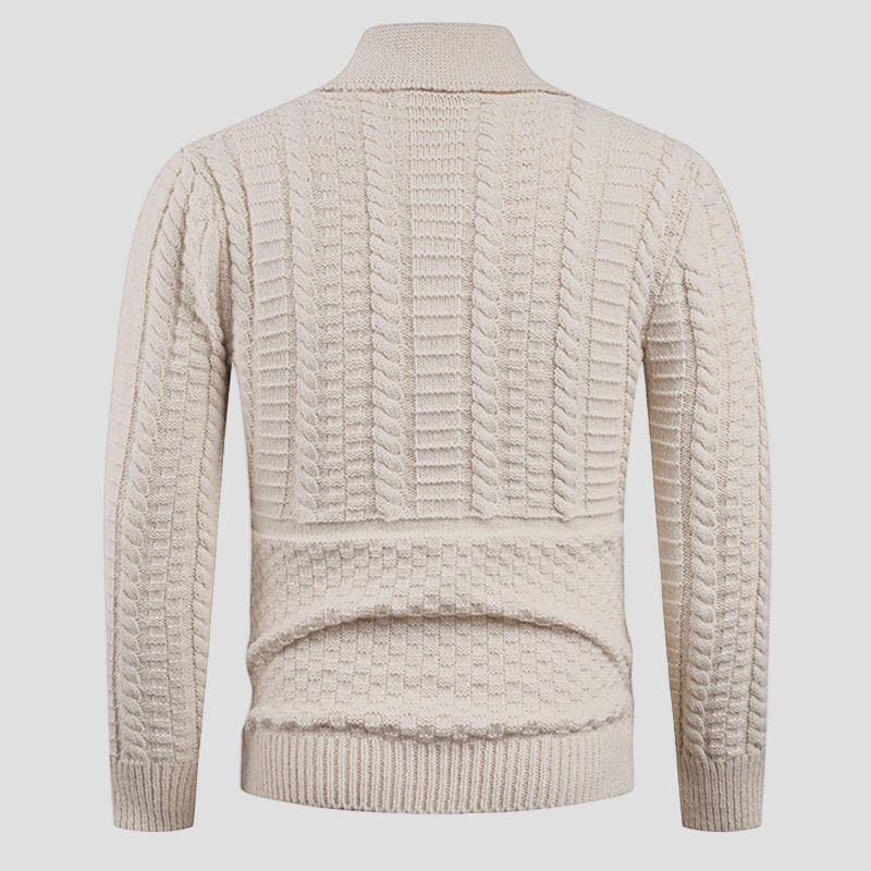 Barnaby Formal Wool Cardigan side profile view