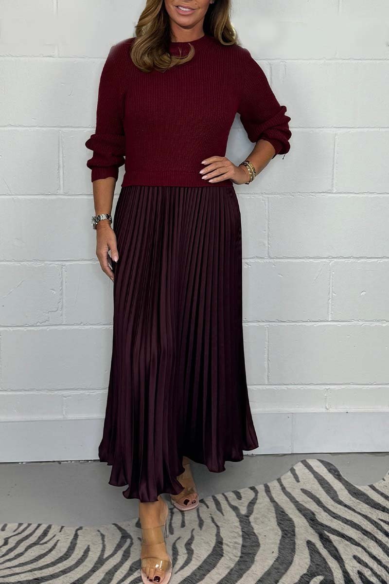 Jacoba winter dress with skirt detail, front view